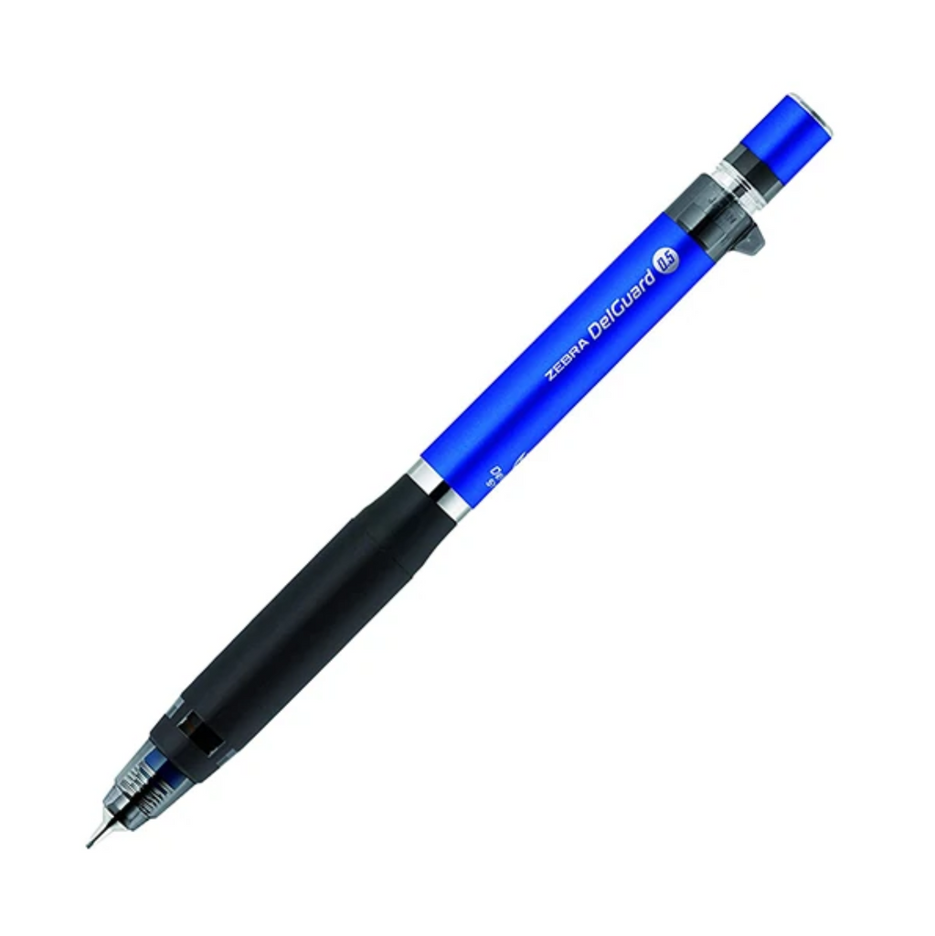 Mechanical Pencils Zebra DelGuard Type-ER Mechanical Pencil - Rubber Grip - 0.5 mm Blue ZEBRA P-MA88-BL