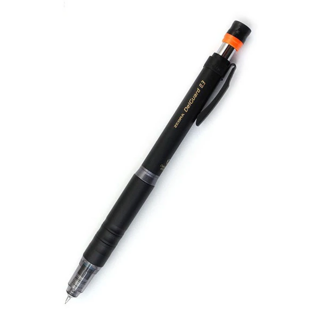 Mechanical Pencils Zebra DelGuard Type Lx Mechanical Pencil - Metal Grip - 0.3 mm Black ZEBRA P-MAS86-BK