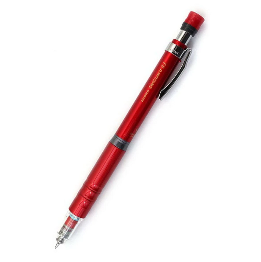 Mechanical Pencils Zebra DelGuard Type Lx Mechanical Pencil - Metal Grip - 0.3 mm Red ZEBRA P-MAS86-R