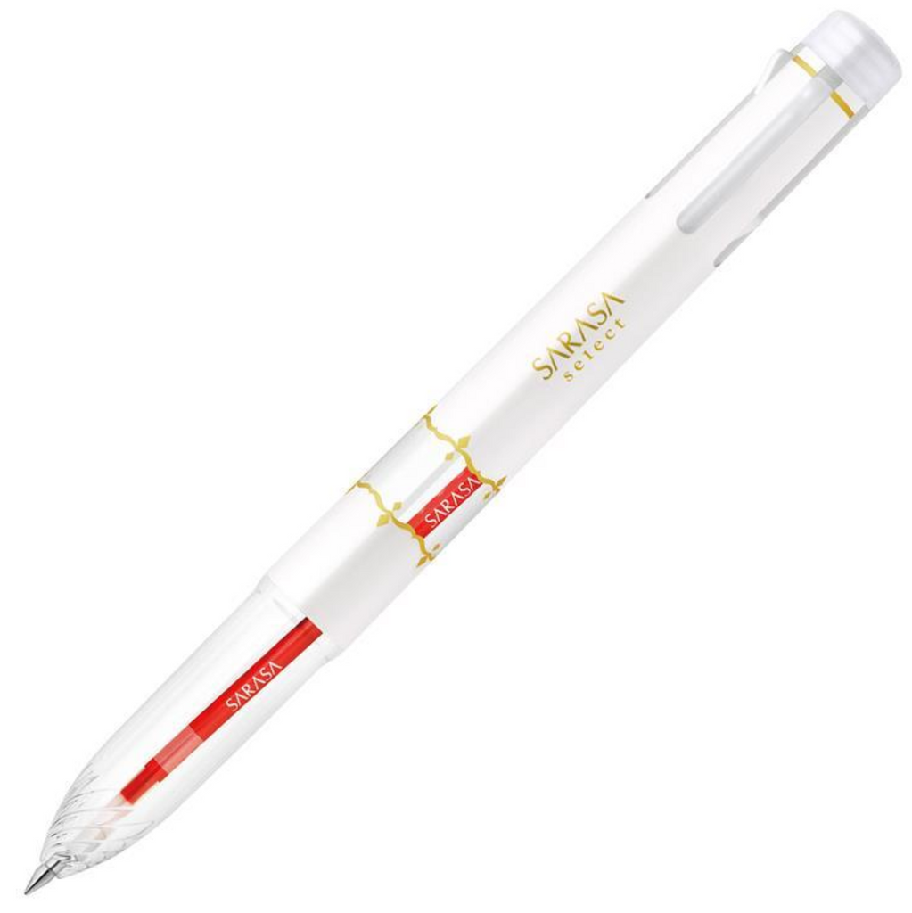 Multi Pens Zebra Sarasa Select 5 Color Functional Gel Pen Holder - with 1 Red Refill White ZEBRA S5A15-W
