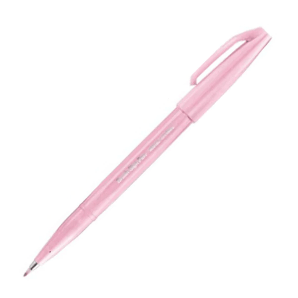 Pentel Fude Touch Brush Sign Pen - Long Life Design Award - 12 New Colors Pale Pink - PENTEL SES15C - P3 - IRO