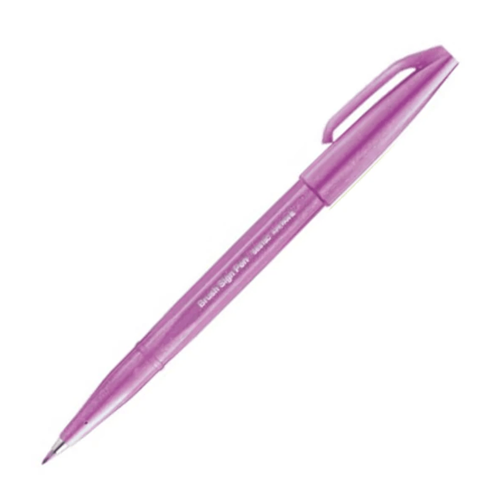 Pentel Fude Touch Brush Sign Pen - Long Life Design Award - 12 New Colors Pink Purple - PENTEL SES15C - P2 - IRO