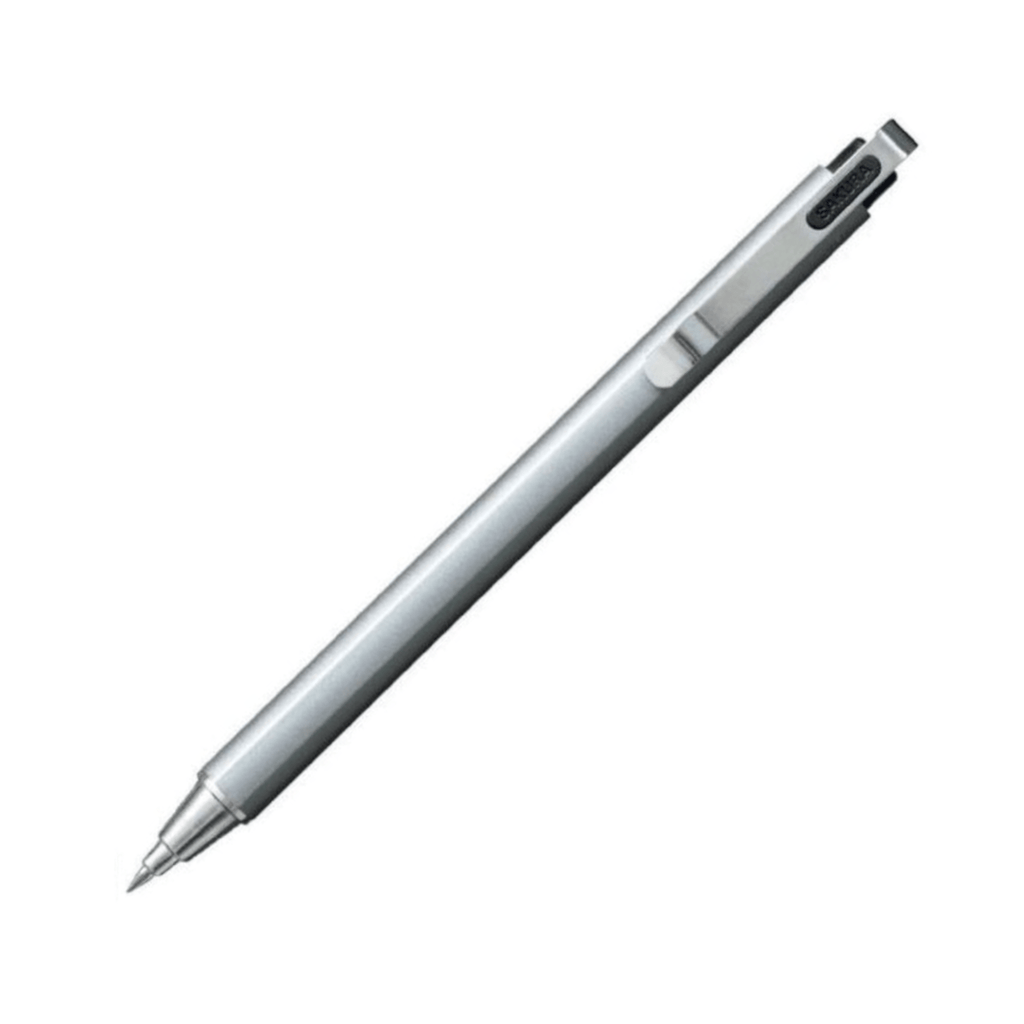 Sakura Ballsign iD PLUS Gel Pen - Silver Metal - 0.4 mm Pure Black - SAKURA GBR35449 - IRO