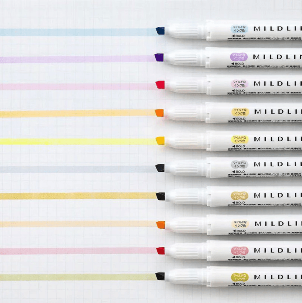 Zebra Mildliner Double - Sided Highlighters - 5 Gentle Color Set - 2022 New - ZEBRA WKT7 - 5C - YC - IRO