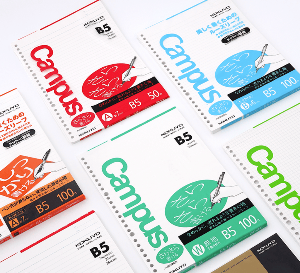 Kokuyo Loose Leaf Paper 6 mm Lined 100 Sheets - B5 - Margin - KOKUYO NO - 846B - IRO