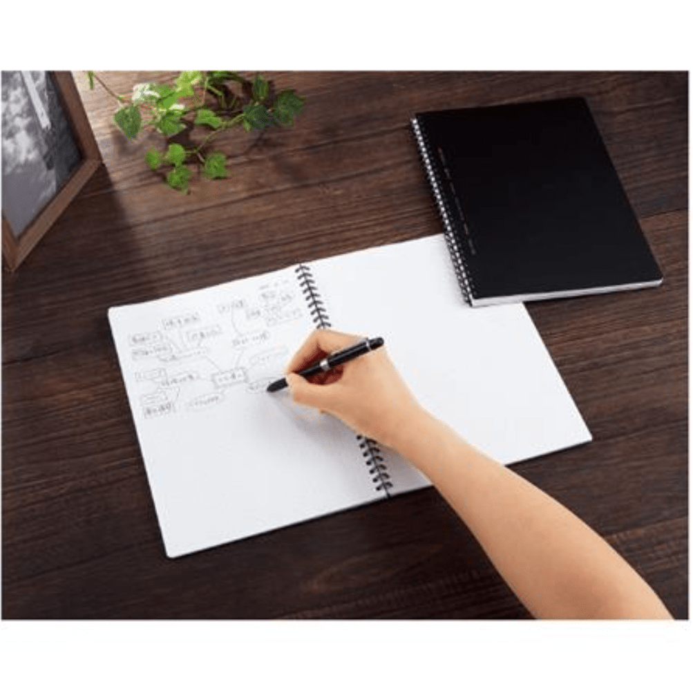 Kokuyo BUSINESS Soft Ring Notebook - Black - Tear Off - Thicker 70 sheets - Slim B5 - 6mm Lined - KOKUYO SU- SV407B - D - IRO