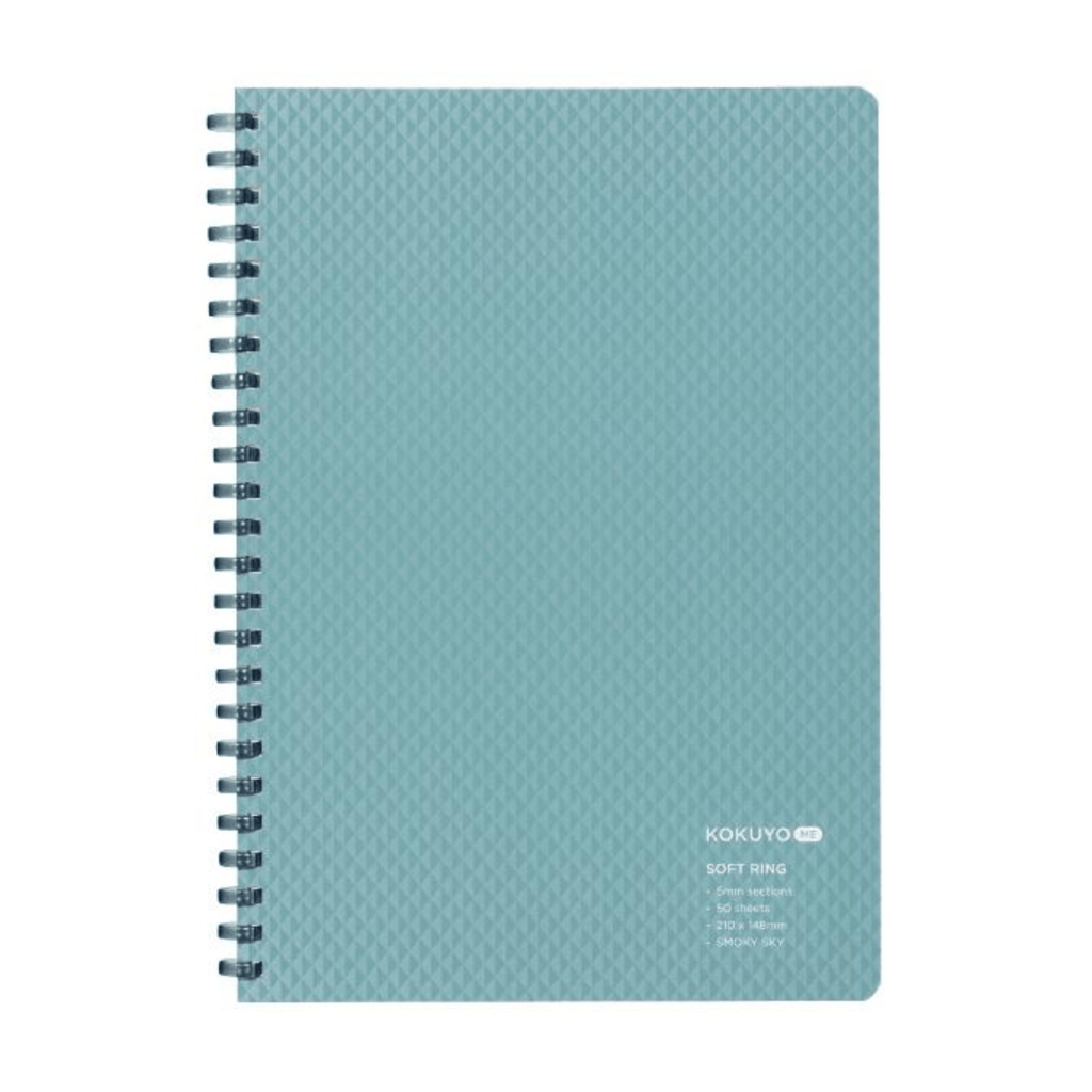 Kokuyo ME Soft Ring Notebook - 5mm Grid - A5 - 50 sheets - Smoky Sky - KOKUYO KME - SR931S5GB - IRO