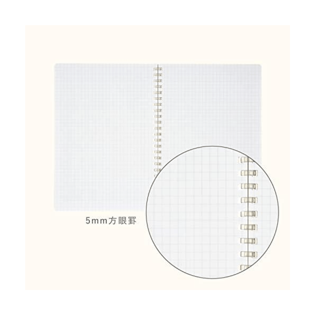 Kokuyo ME Soft Ring Notebook - 5mm Grid - A5 - 50 sheets - Taupe Rose - KOKUYO KME - SR931S5MV - IRO