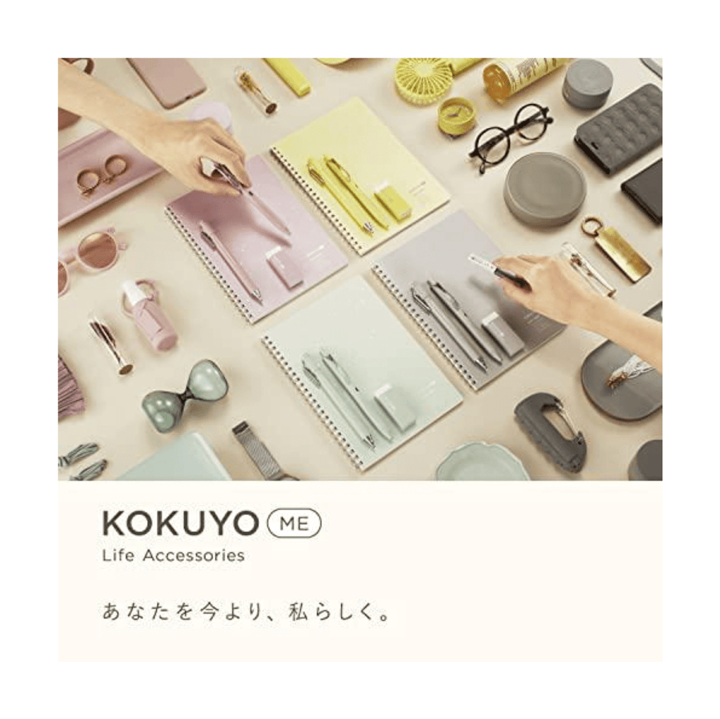 Kokuyo ME Soft Ring Notebook - 5mm Grid - A5 - 50 sheets - Taupe Rose - KOKUYO KME - SR931S5MV - IRO