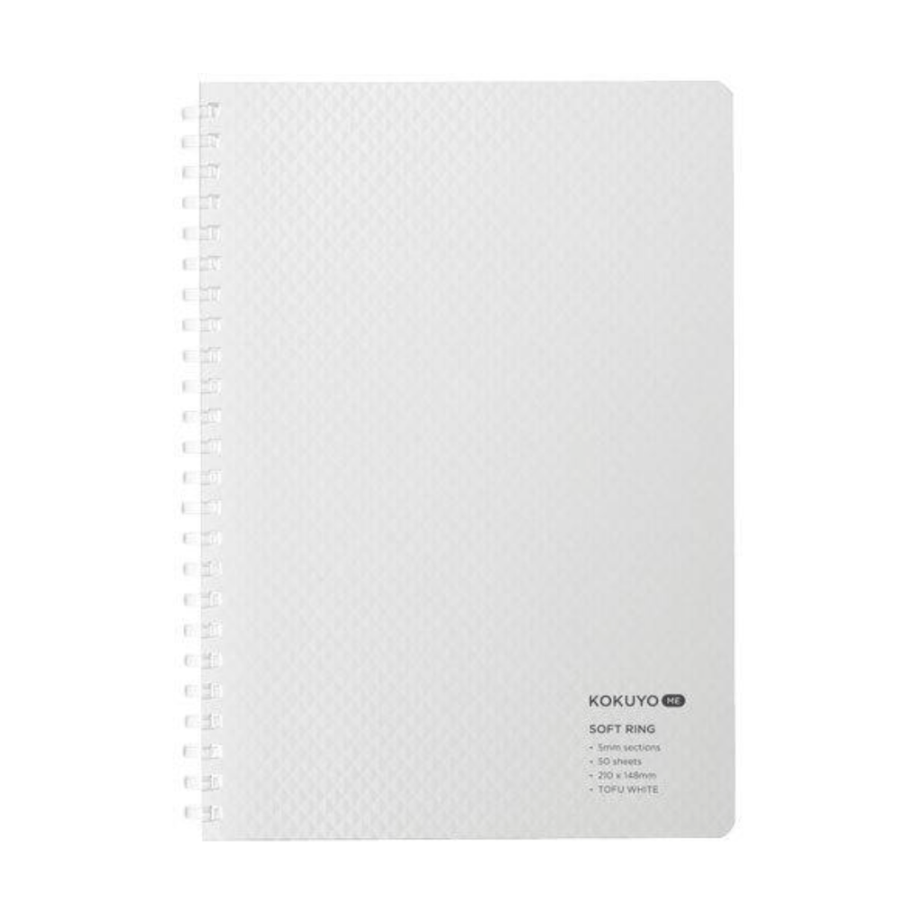 Kokuyo ME Soft Ring Notebook - 5mm Grid - A5 - 50 sheets - Toufu White - KOKUYO KME - SR931S5W - IRO