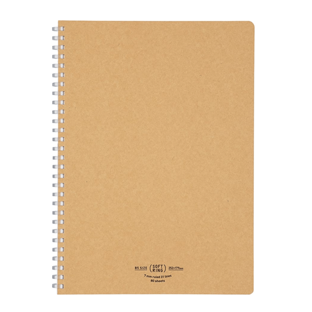 Kokuyo Soft Ring Notebook - Beige - Tear Off - 80 sheets - Slim B5 - 7 mm Lined - KOKUYO SU - SV608A - S - IRO