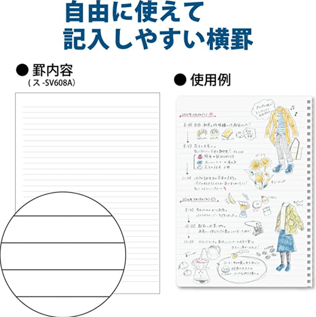 Kokuyo Soft Ring Notebook - Beige - Tear Off - 80 sheets - Slim B5 - 7 mm Lined - KOKUYO SU - SV608A - S - IRO