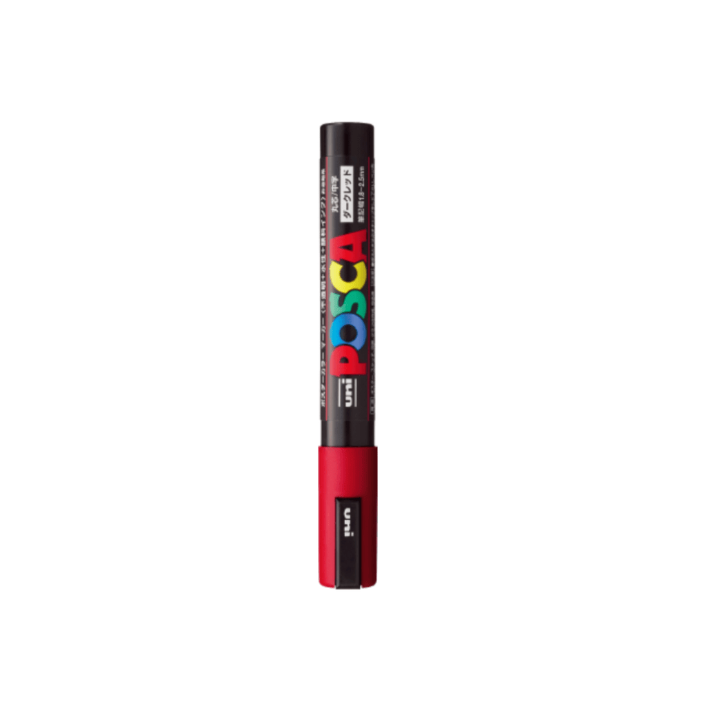 Uni Posca PC - 5M Paint Markers - Medium Tip - 2.5 mm Dark Red - UNI PC5M.14 - IRO