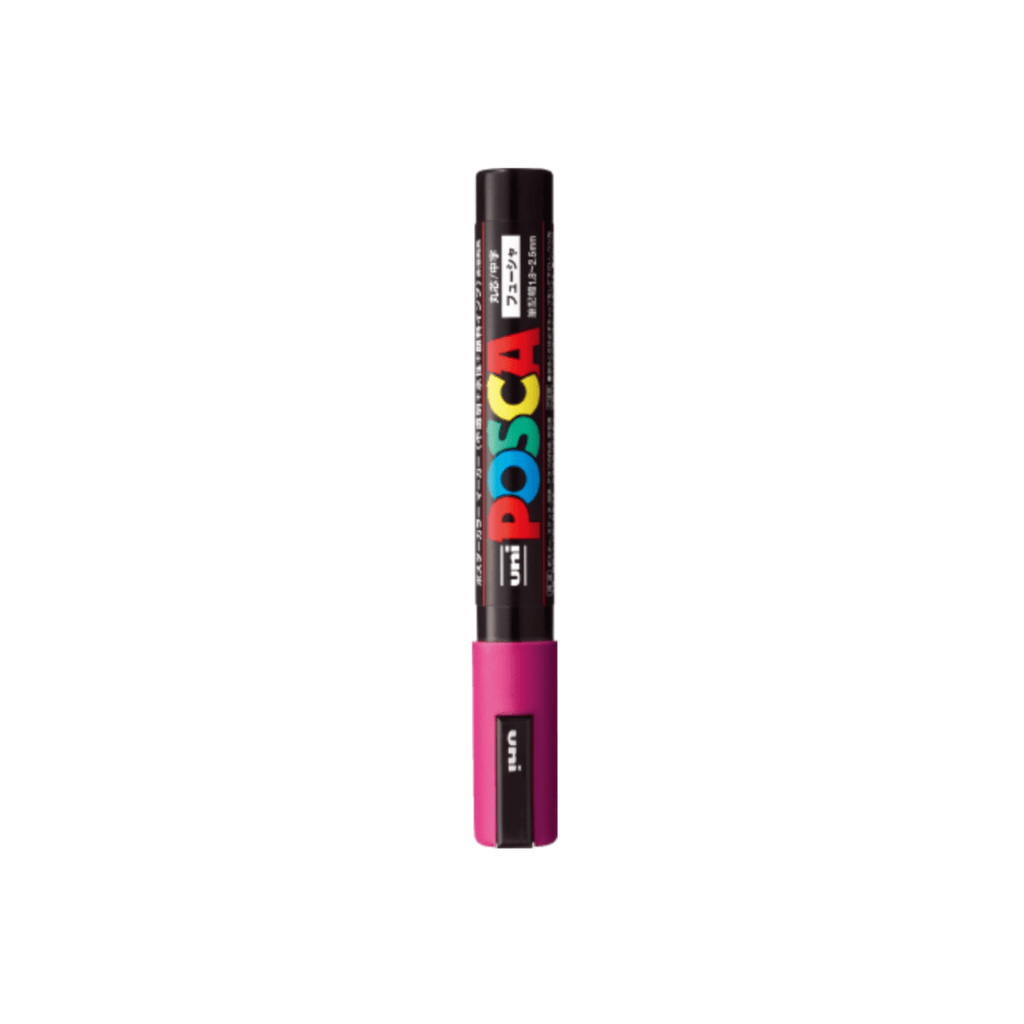 Uni Posca PC - 5M Paint Markers - Medium Tip - 2.5 mm Fuchsia - UNI PC5M.11 - IRO