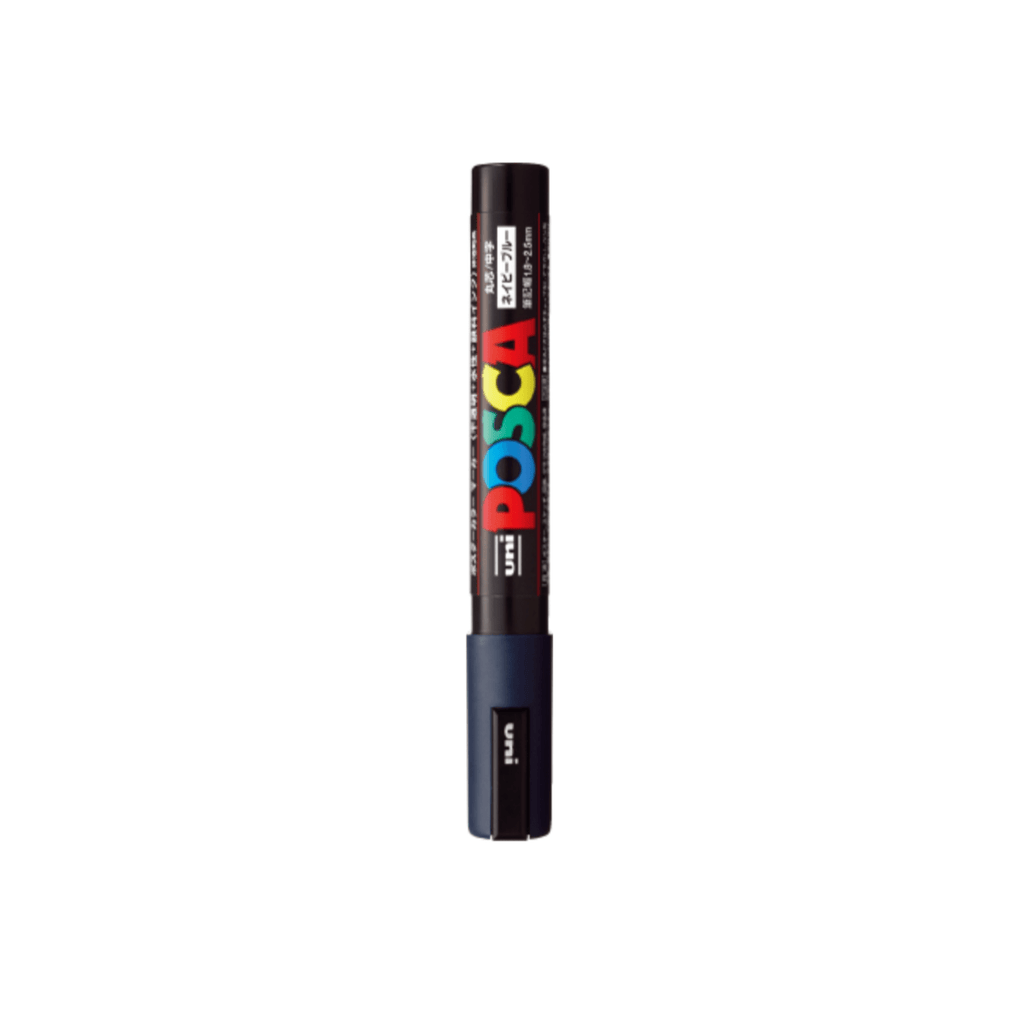 Uni Posca PC - 5M Paint Markers - Medium Tip - 2.5 mm Navy Blue - UNI PC5M.9 - IRO