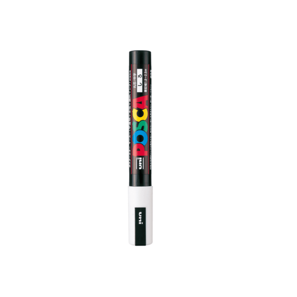 Uni Posca PC - 5M Paint Markers - Medium Tip - 2.5 mm White - UNI PC5M.1 - IRO