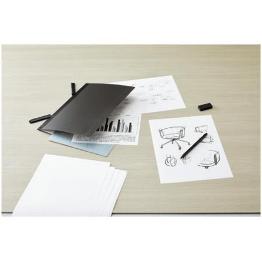 Kokuyo BIZRACK A4 Paper Clip with Cover - Olive Green - KOKUYO NO - BRCN202DG - IRO