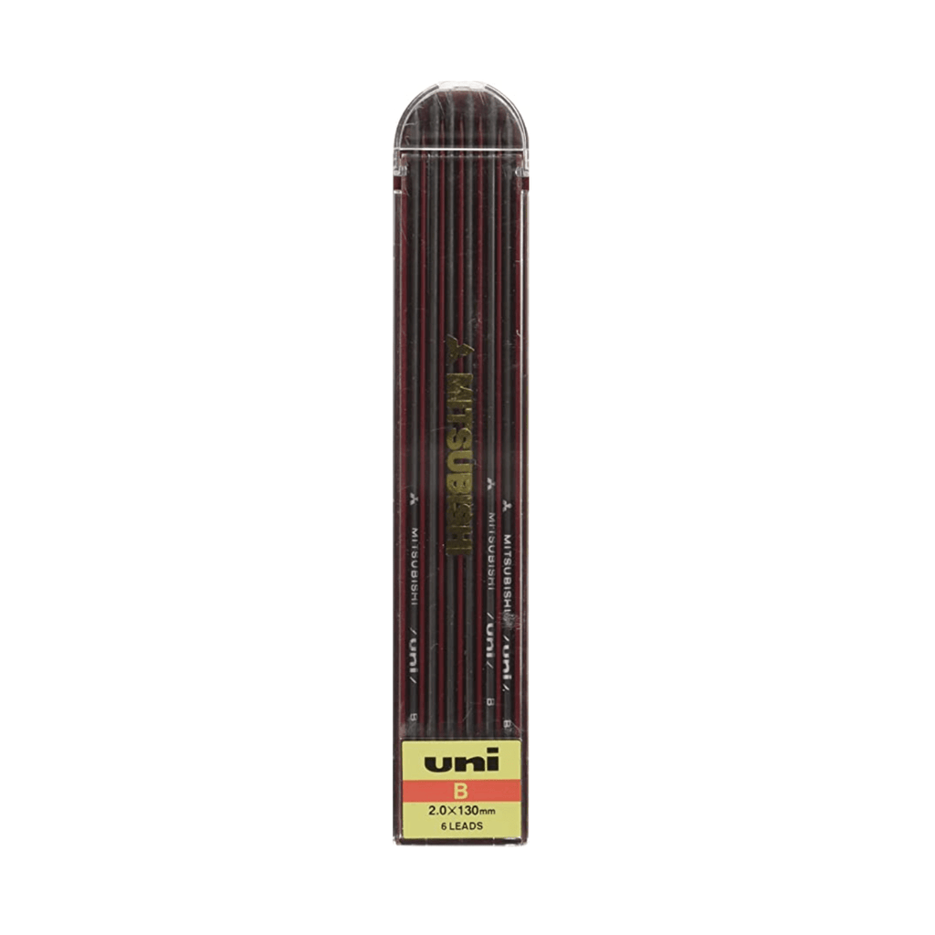 Uni Mitsubishi 2 mm Lead Refill - Pack of 6 B - UNI ULNB - IRO