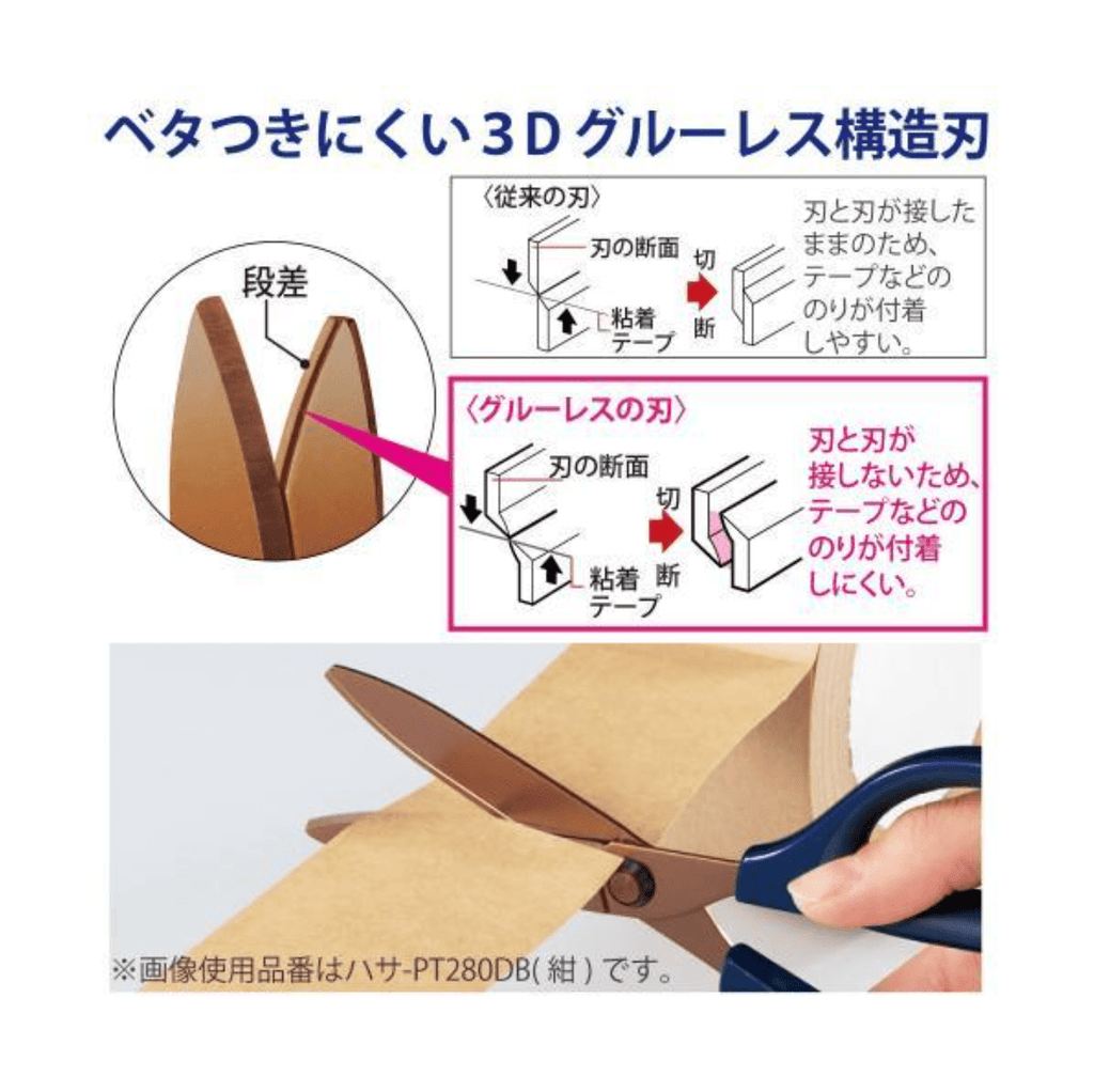 Kokuyo HASA Glueless Scissors - Titanium - Red - KOKUYO HASA - PT280R - IRO