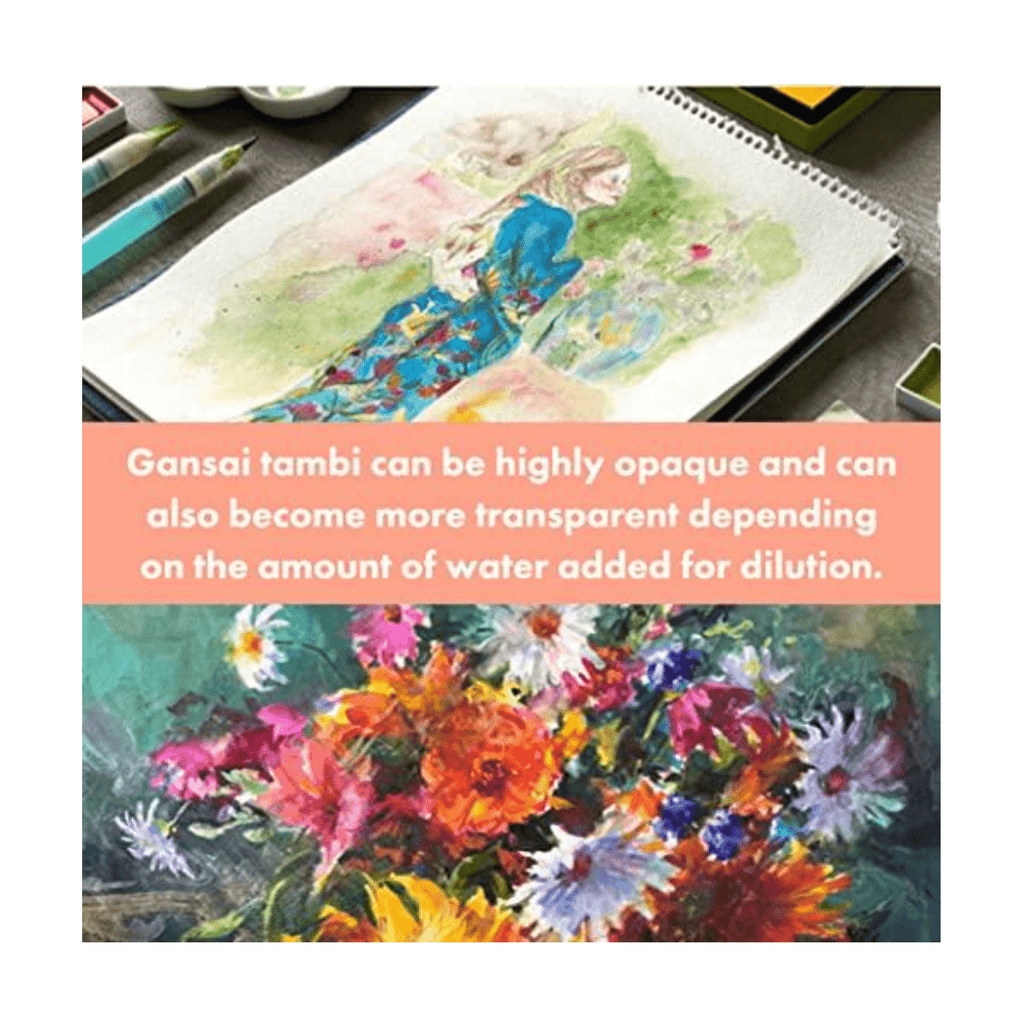 Kuretake Gansai Tambi Watercolor Palette - 24 Color Set - Art Nouveau - KURETAKE MC20/24V/NW - IRO